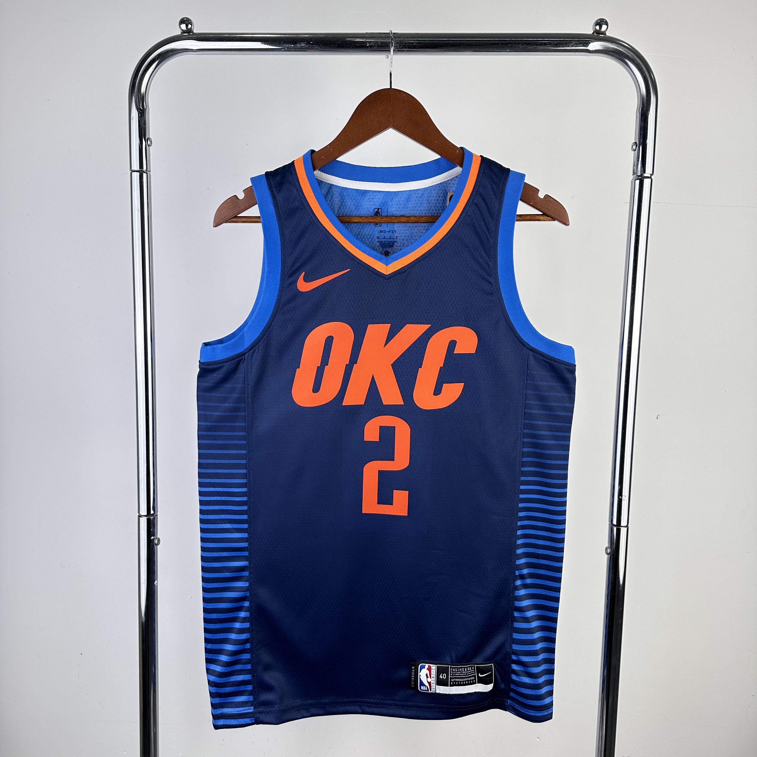 Men Oklahoma City Thunder #2 Gilgeous-Alexander Blue Nike 2024 NBA Jersey->phoenix suns->NBA Jersey